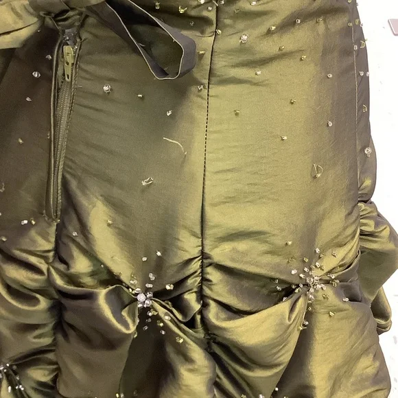 Maggie Sottero Strapless Green Prom Gown - Picture 6 of 8